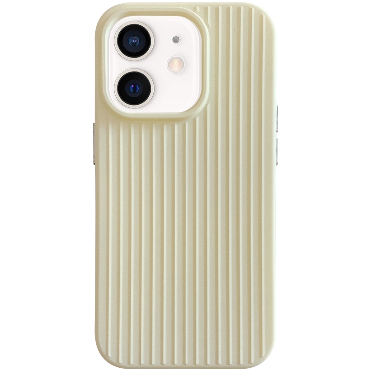 

For iPhone 11 Macaroon Tile Stripe TPU Hybrid PC Phone Case(Yellow)