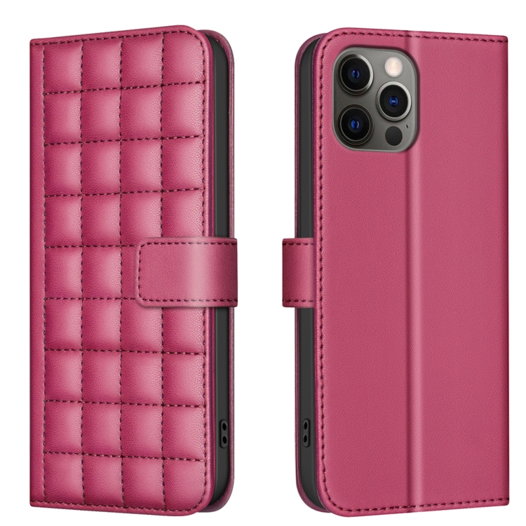 

For iPhone 11 Pro Square Texture Leather Phone Case(Red)