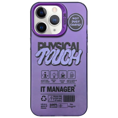 

For iPhone 11 Pro Max English Label Double-sided Frosted Phone Case(Purple)