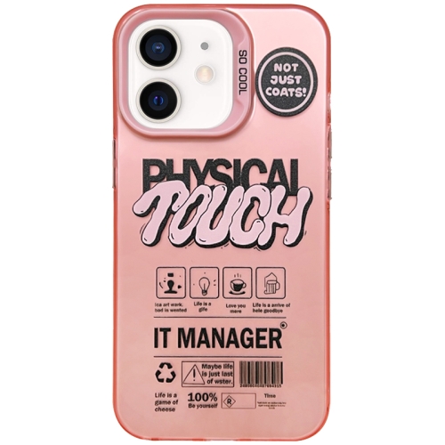 

For iPhone 11 English Label Double-sided Frosted Phone Case(Pink)