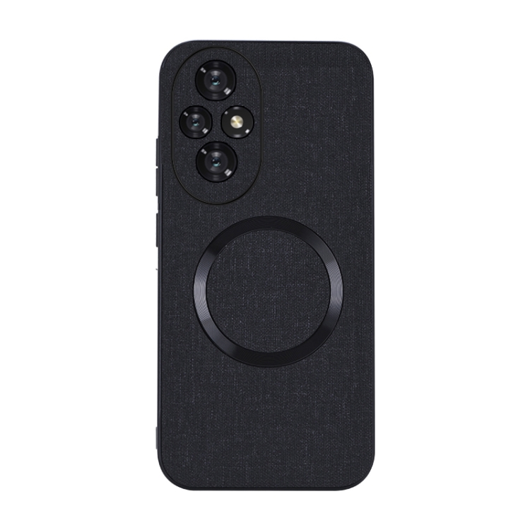 

For Honor 200 CD Magsafe Magnetic Cloth Texture Phone Case(Black)