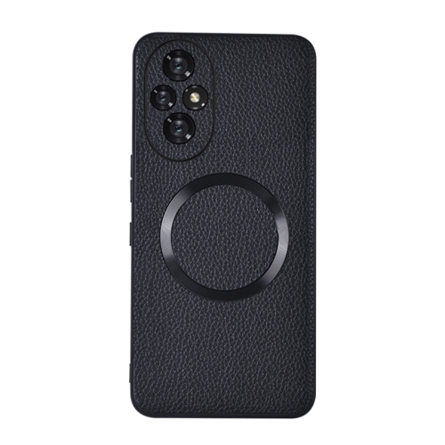

For Honor 200 CD Magsafe Magnetic Litchi Texture Phone Case(Black)