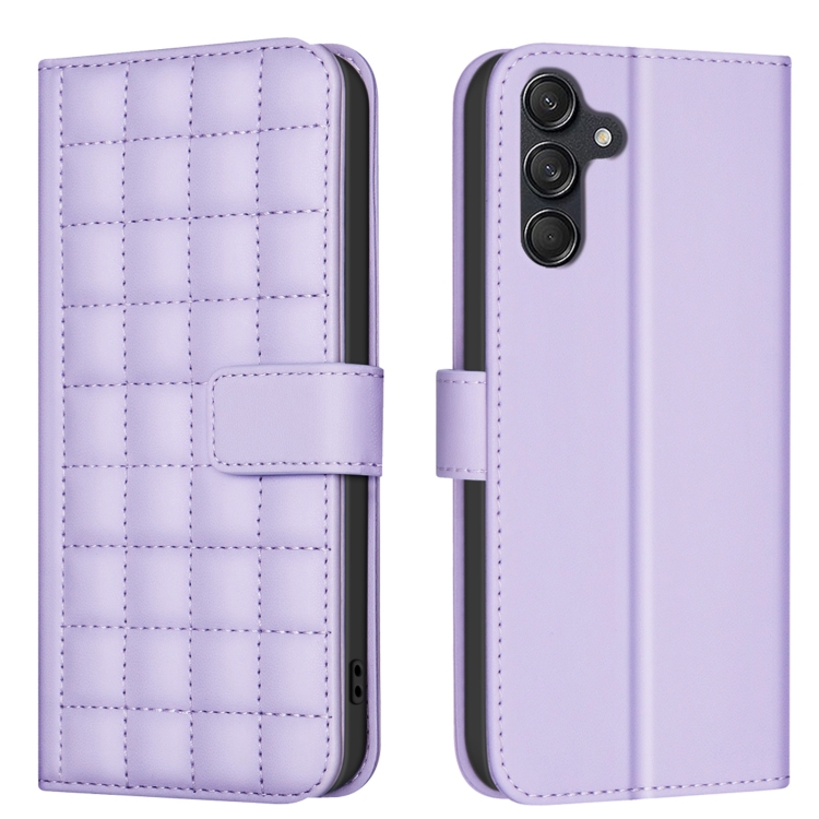 

For Samsung Galaxy S24+ 5G Square Texture Leather Phone Case(Purple)