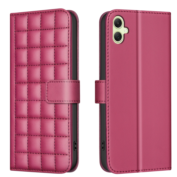 For Samsung Galaxy A06 Square Texture Leather Phone Case(Red)