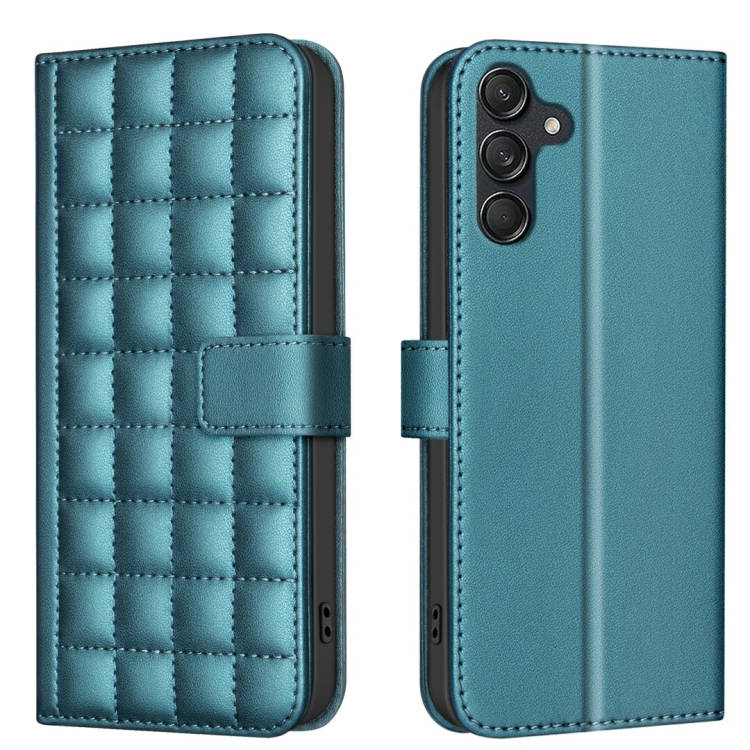 

For Samsung Galaxy A36 Square Texture Leather Phone Case(Green)