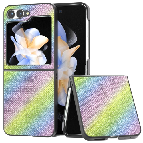 

For Samsung Galaxy Z Flip6 Diamond Series Black Frame Full Coverage Phone Case(Rainbow)