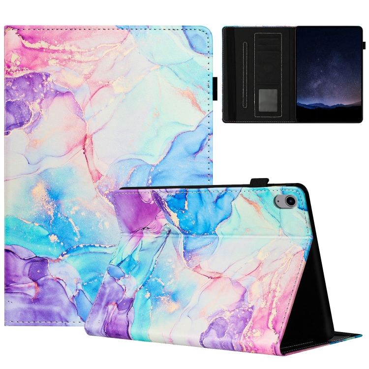 

For iPad mini 6 Marble Litchi Leather Smart Tablet Case(Purple Blue)