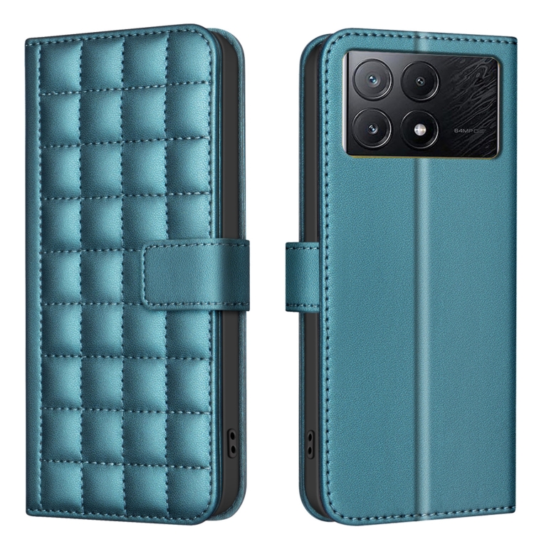 

For Xiaomi Poco X6 Pro / Redmi K70E Square Texture Leather Phone Case(Green)