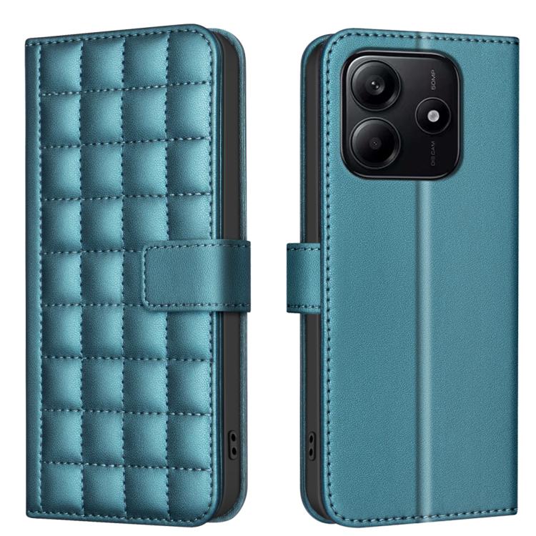 

For Redmi Note 14 4G Square Texture Leather Phone Case(Green)