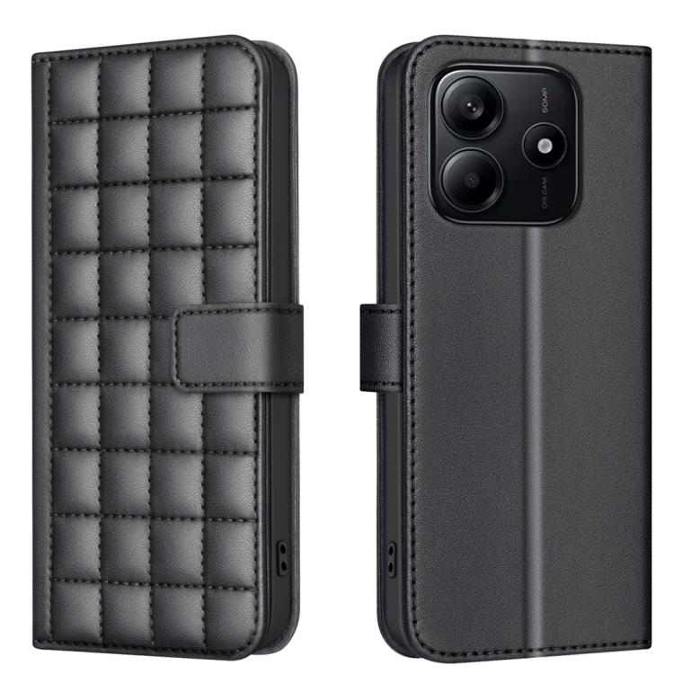 

For Redmi Note 14 4G 163.25mm Square Texture Leather Phone Case(Black)