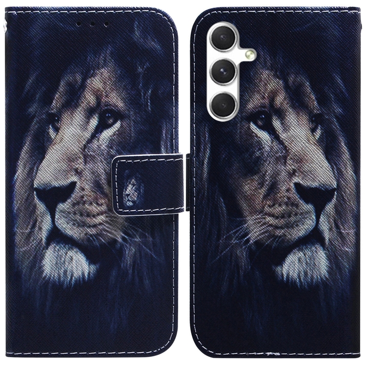 

For Samsung Galaxy S25 5G Coloured Drawing Flip Leather Phone Case(Lion)