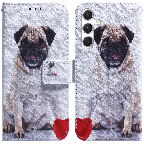 

For Samsung Galaxy S25+ 5G Coloured Drawing Flip Leather Phone Case(Pug)