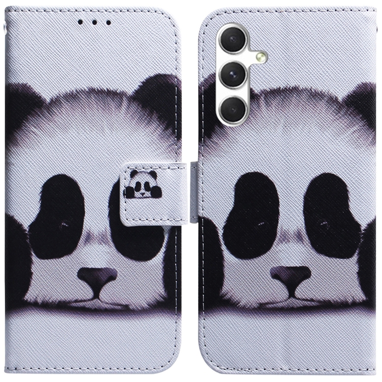 

For Samsung Galaxy S25+ 5G Coloured Drawing Flip Leather Phone Case(Panda)