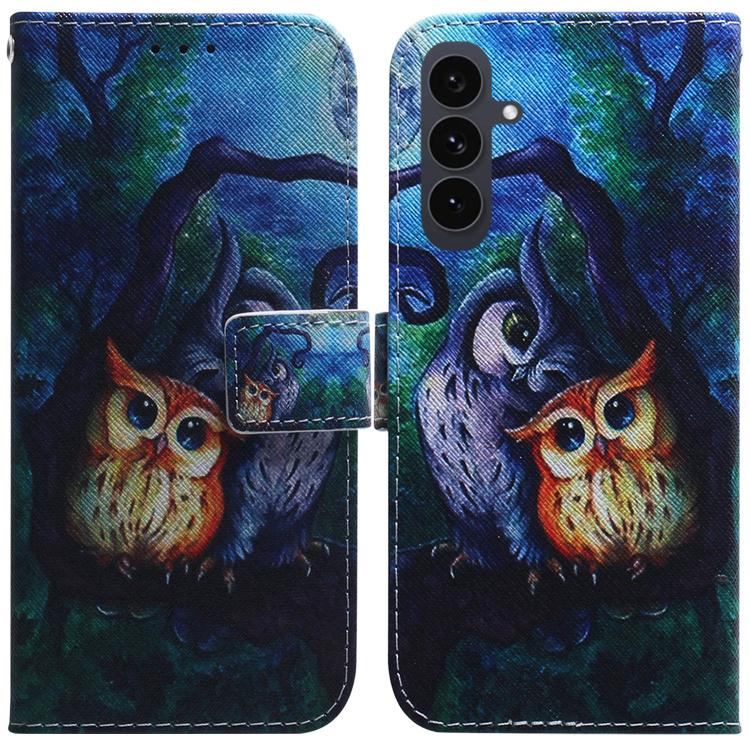 For Samsung Galaxy S25 FE 5G Coloured Drawing Flip Leather Phone Case(Oil Painting Owl)