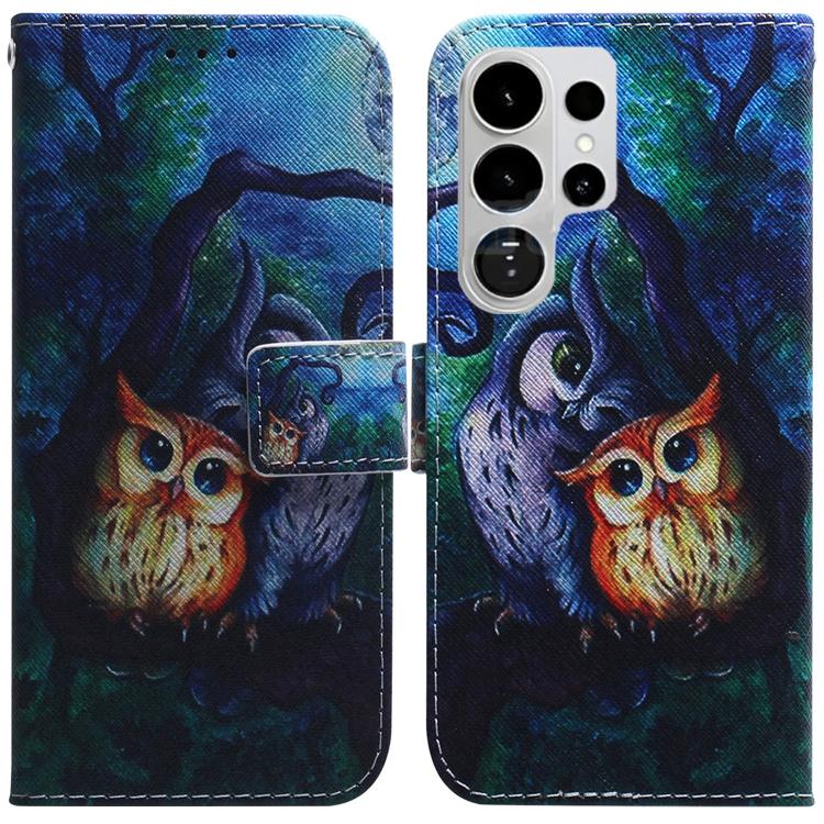 

For Samsung Galaxy S26 Ultra 5G Coloured Drawing Flip Leather Phone Case(Oil Painting Owl)