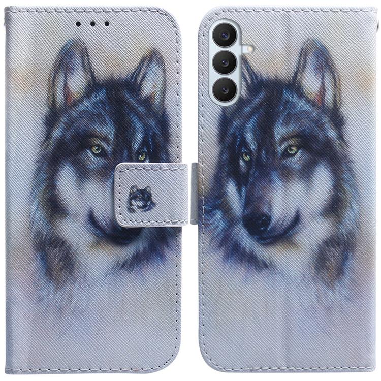 

For Samsung Galaxy S26+ 5G Coloured Drawing Flip Leather Phone Case(White Wolf)
