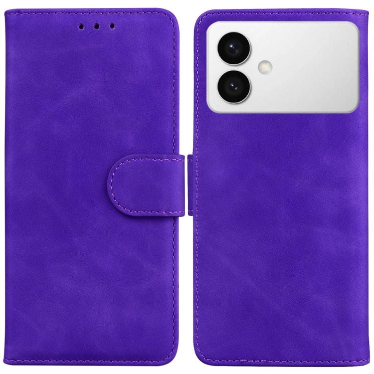 

For Samsung Galaxy S26 Edge 5G Skin Feel Pure Color Flip Leather Phone Case(Purple)