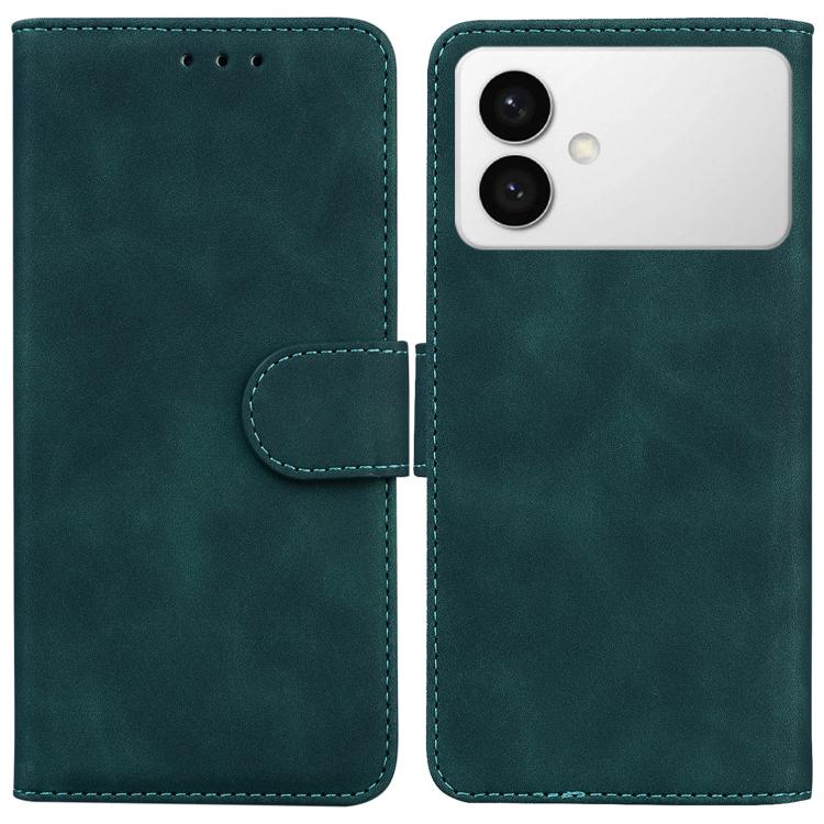 

For Samsung Galaxy S26 Edge 5G Skin Feel Pure Color Flip Leather Phone Case(Green)