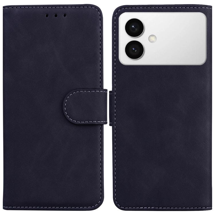 

For Samsung Galaxy S26 Edge 5G Skin Feel Pure Color Flip Leather Phone Case(Black)
