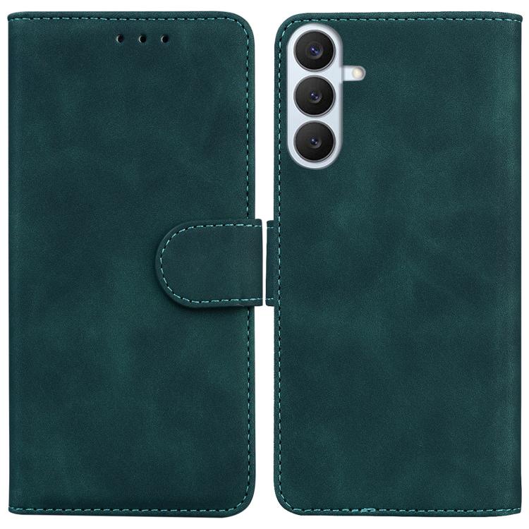 For Samsung Galaxy S26+ 5G Skin Feel Pure Color Flip Leather Phone Case(Green) — купить у Sunsky-online WW