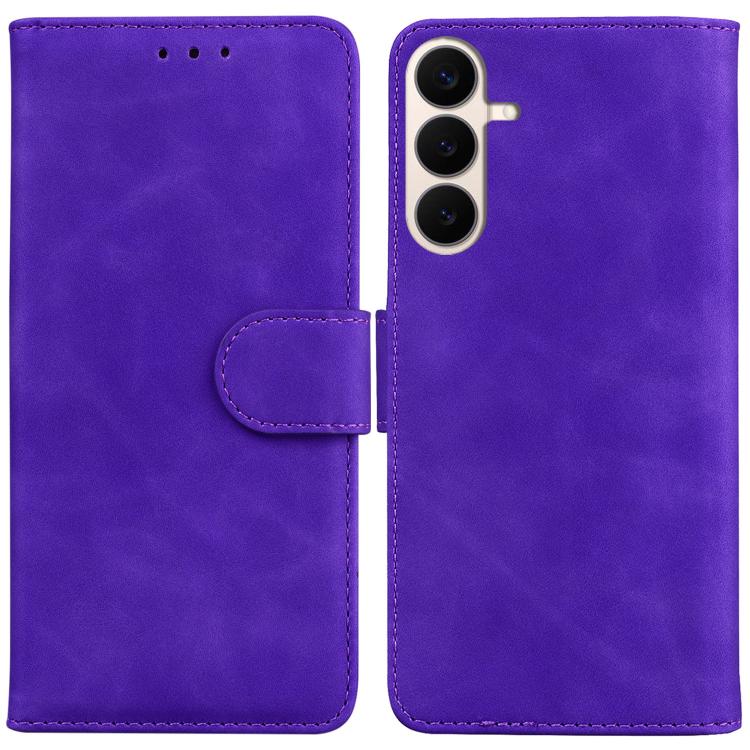 For Galaxy S26 FE 5G Skin Feel Pure Color Flip Leather Phone Case(Purple)