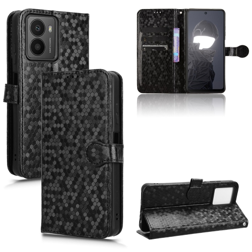 

For HMD Fusion 5G Honeycomb Dot Texture Leather Phone Case(Black)