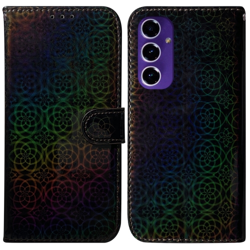 

For Samsung Galaxy S24 FE 5G Colorful Magnetic Buckle Leather Phone Case(Black)