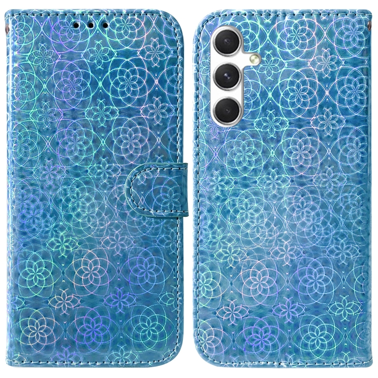 

For Samsung Galaxy S25 5G Colorful Magnetic Buckle Leather Phone Case(Blue)