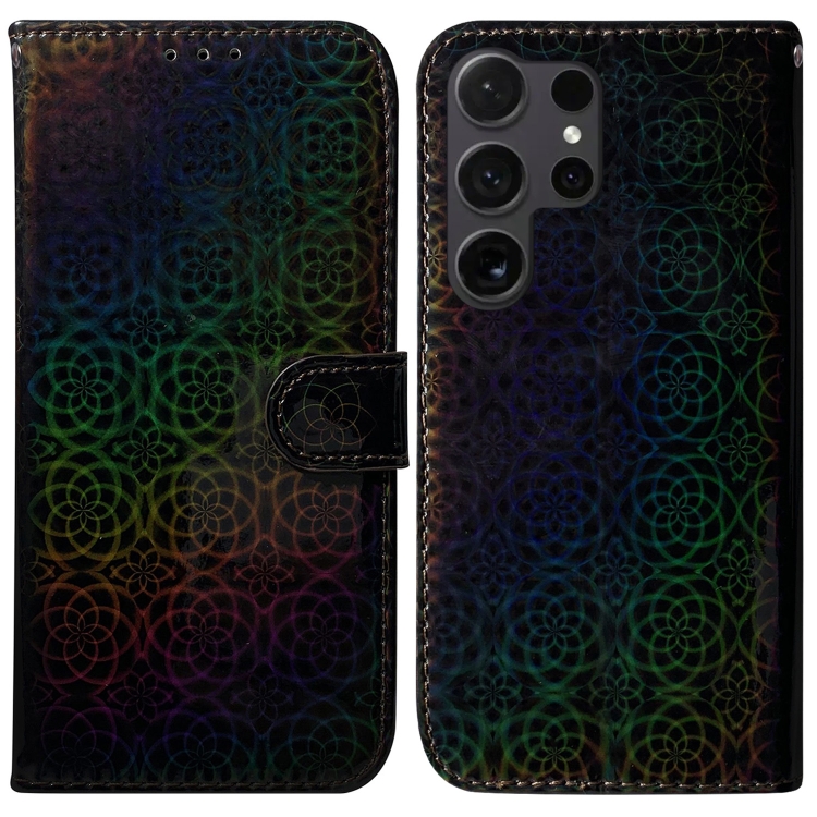

For Samsung Galaxy S25 Ultra 5G Colorful Magnetic Buckle Leather Phone Case(Black)
