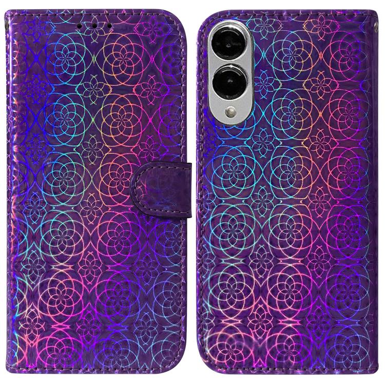

For Samsung Galaxy S25 Edge 5G Colorful Magnetic Buckle Leather Phone Case(Purple)