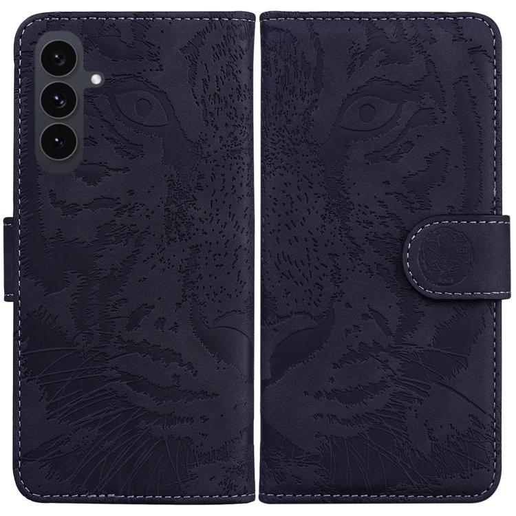 

For Samsung Galaxy S25 FE 5G Tiger Embossing Pattern Flip Leather Phone Case(Black)