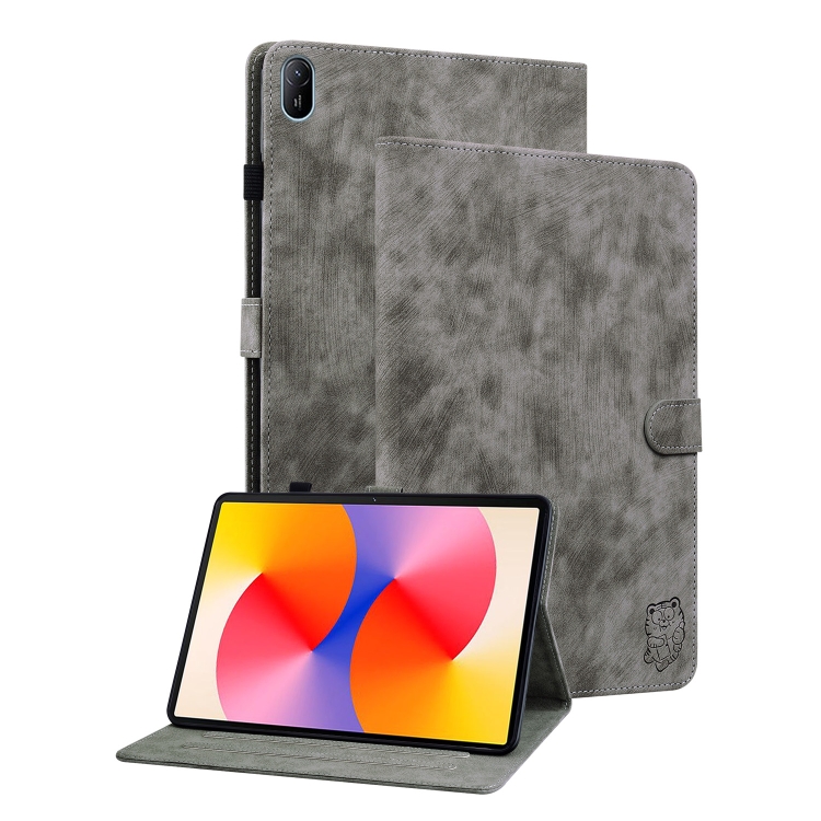 

For Huawei MatePad SE 11 2024 Tiger Pattern Flip Leather Tablet Case(Grey)