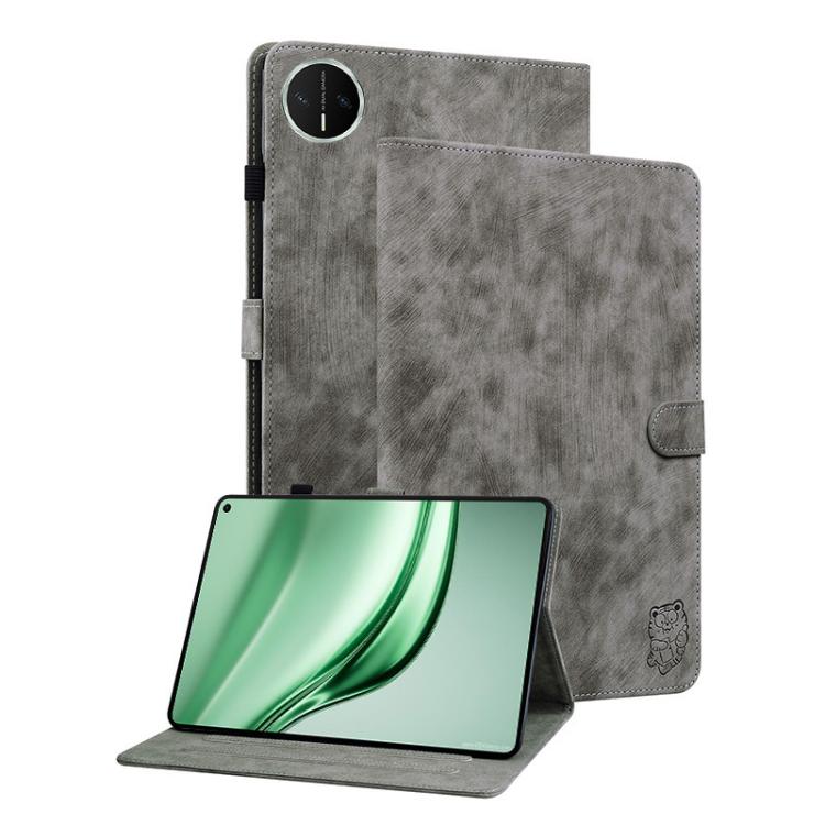 

For Huawei MatePad Mini 2025 Tiger Pattern Flip Leather Tablet Case(Grey)