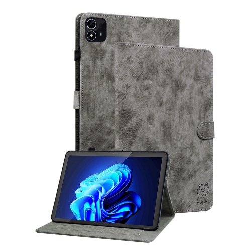 

For itel Pad One 10.1 Tiger Pattern Flip Leather Tablet Case(Grey)