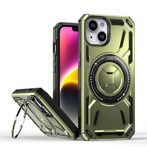 

For iPhone 13 Armor II Series MagSafe Magnetic Holder Phone Case(Army Green)