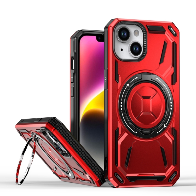 

For iPhone 13 Armor II Series MagSafe Magnetic Holder Phone Case(Red)