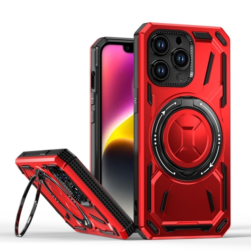 

For iPhone 13 Pro Armor II Series MagSafe Magnetic Holder Phone Case(Red)