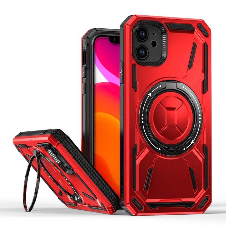 

For iPhone 11 Armor II Series MagSafe Magnetic Holder Phone Case(Red)