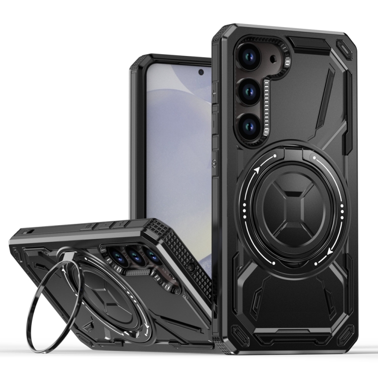 

For Samsung Galaxy S24 5G Armor II Series MagSafe Magnetic Holder Phone Case(Black)