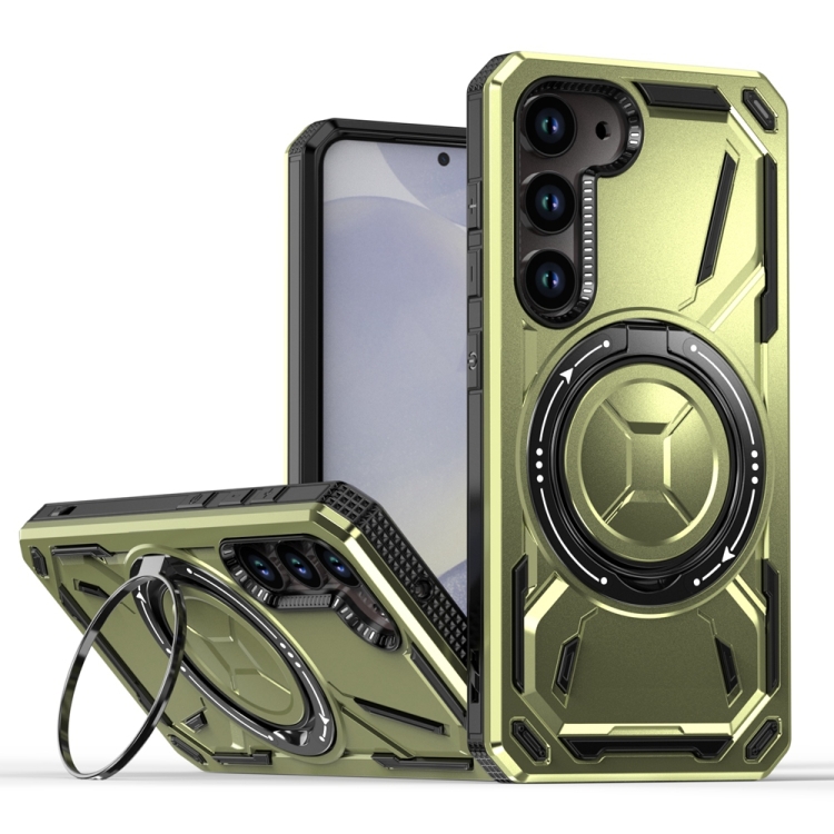 

For Samsung Galaxy S24 5G Armor II Series MagSafe Magnetic Holder Phone Case(Army Green)