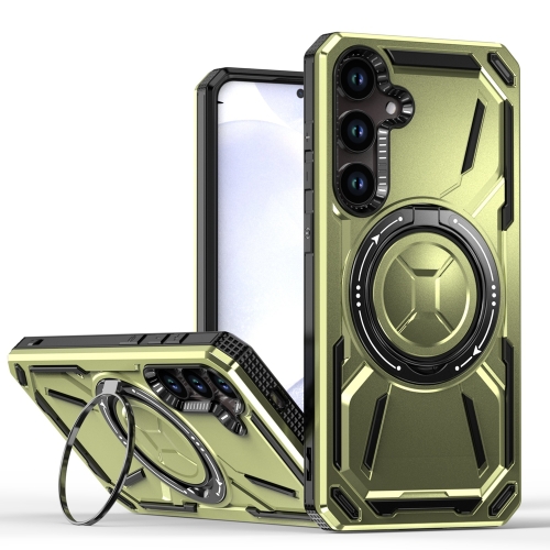 

For Samsung Galaxy S23+ 5G Armor II Series MagSafe Magnetic Holder Phone Case(Army Green)