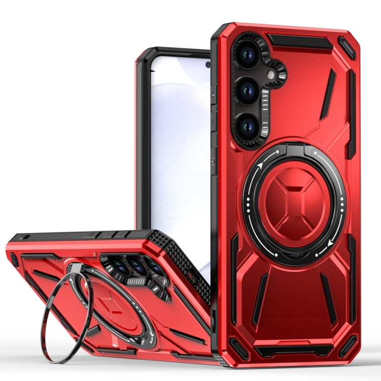 

For Samsung Galaxy S23+ 5G Armor II Series MagSafe Magnetic Holder Phone Case(Red)