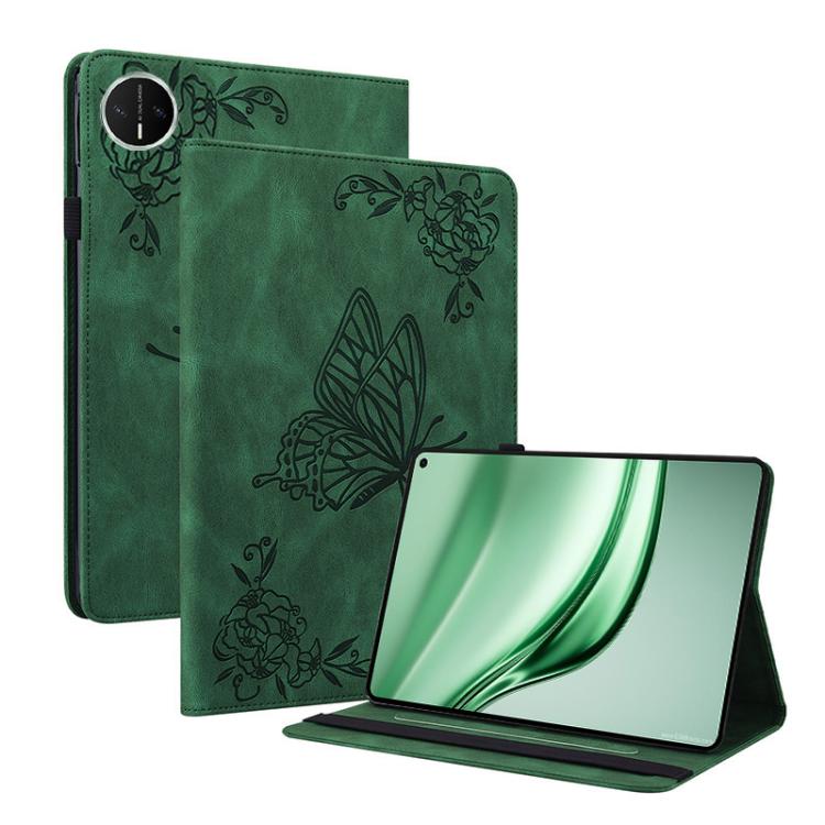 

For Huawei MatePad Mini 2025 Butterfly Flower Embossed Leather Tablet Case(Green)