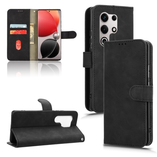 

For itel S25 Ultra Skin Feel Magnetic Flip Leather Phone Case(Black)