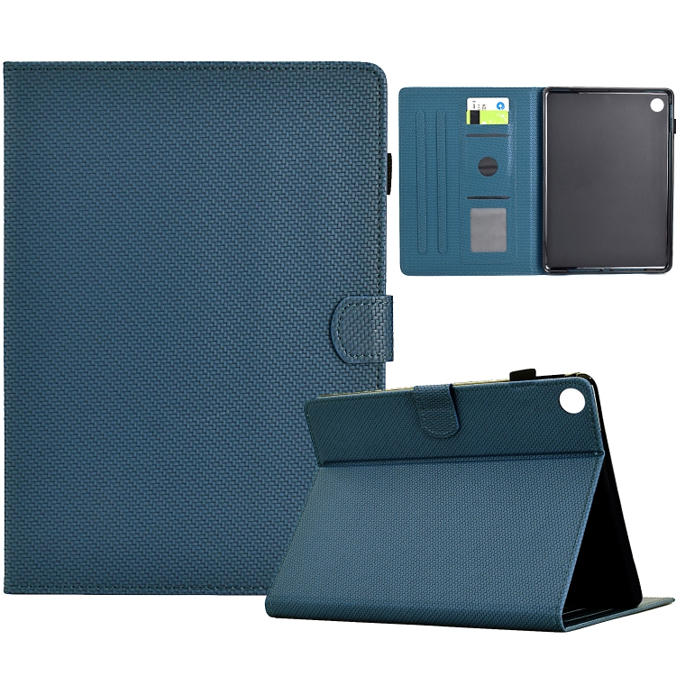 

For Samsung Galaxy Tab A9 Solid Color Fiber Texture Smart Tablet Leather Case(Royal Blue)