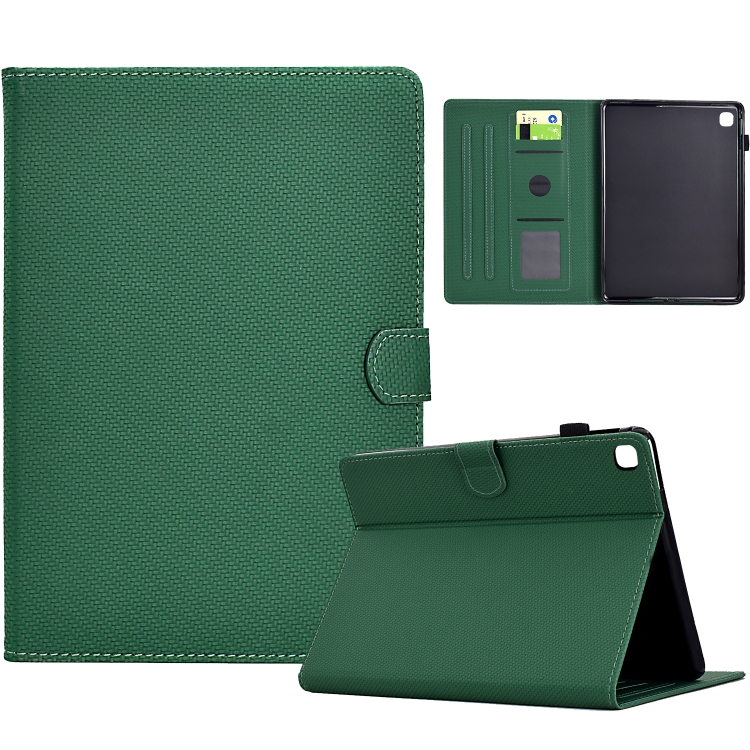 

For Samsung Galaxy Tab A 10.1 2019 Solid Color Fiber Texture Smart Tablet Leather Case(Green)