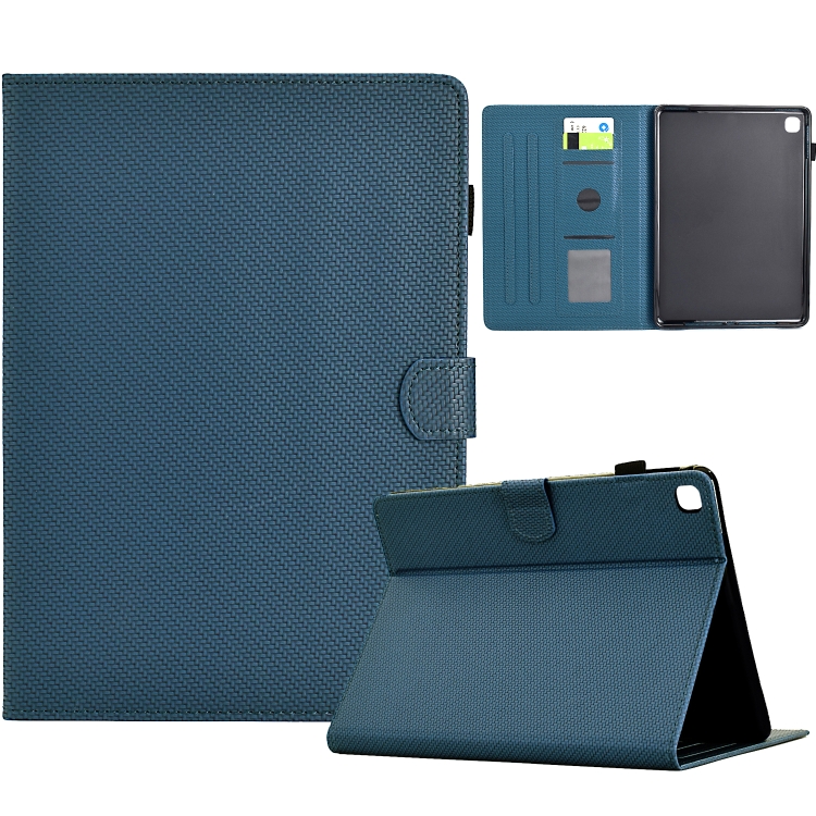 

For Samsung Galaxy Tab A 10.1 2019 Solid Color Fiber Texture Smart Tablet Leather Case(Royal Blue)
