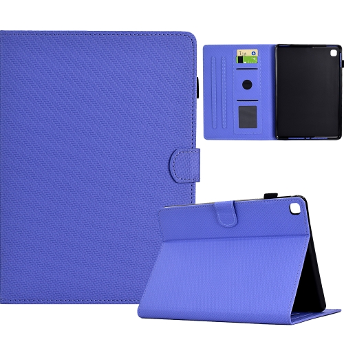 

For Samsung Galaxy Tab A 10.1 2019 Solid Color Fiber Texture Smart Tablet Leather Case(Purple)