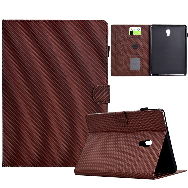 

For Samsung Galaxy Tab A 10.5 Solid Color Fiber Texture Smart Tablet Leather Case(Brown)