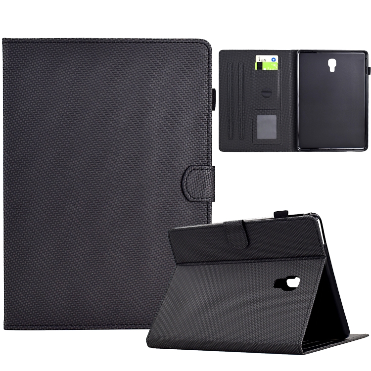 

For Samsung Galaxy Tab A 10.5 Solid Color Fiber Texture Smart Tablet Leather Case(Black)